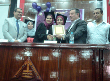 Benha University President congratulates the Graduates of English Department
