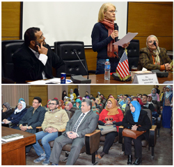 Benha university president welcome the American writer Marisa Silver