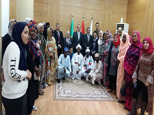 Benha University president hosts the delegations of the participating Universities in the nursing conference