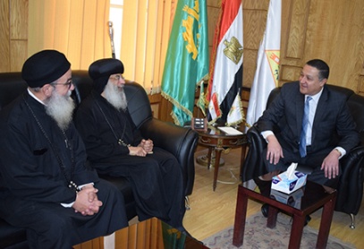 The President of Banha University receives a delegation from the Coptic Orthodox Church.