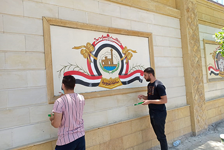 Students Participates in Beautifying Benha University Hospital Wall