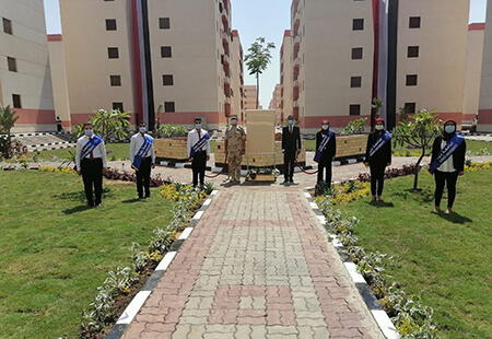 طلاب جامعة بنها يشاركون الرئيس السيسي افتتاح المشروعات القومية 