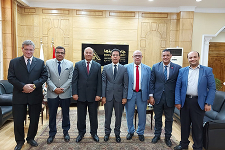  Dr.Hesham Abu El Enin congratulates Dr.Gamal Soussa for his new Position as Benha University President