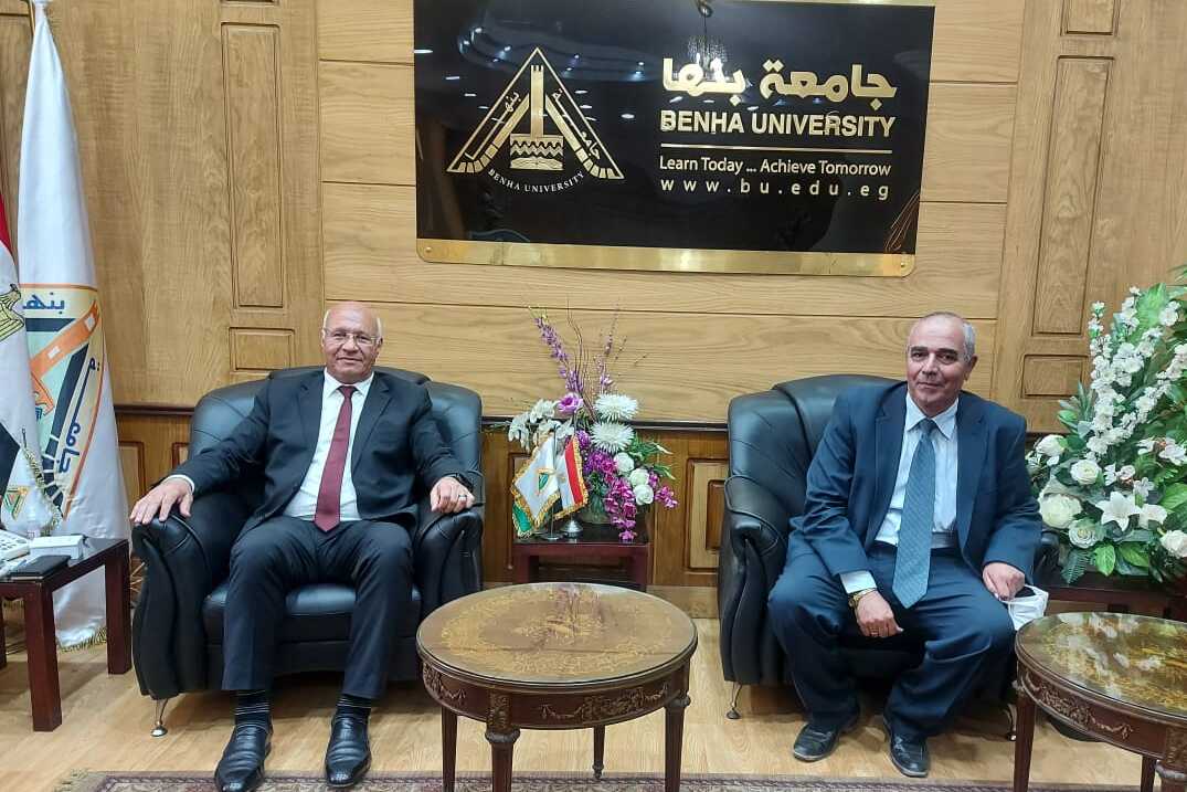 Dr.Gamal Ismael congratulates Dr.Gamal Soussa for his new Position as Benha University President