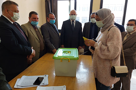 Benha University President inspects Students Union Elections