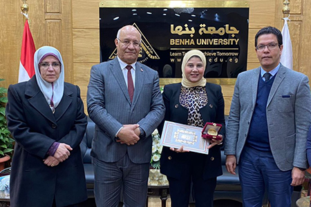 BU President Honors Dr. Hala Jamal Al Daous After getting Japan International Award for Young Agricultural Researchers