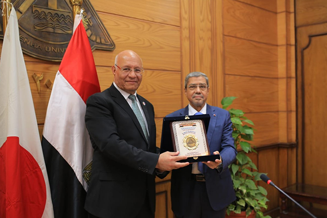 Benha University honors the Chairman of the Board of Directors of Elaraby Group After receiving the Order of the Rising Sun from the Japanese Emperor