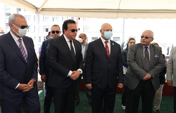 The Minister of Higher Education, the Governor of Qalyubia and BU President inspect Facilities and Equipment of Ahlia Benha University