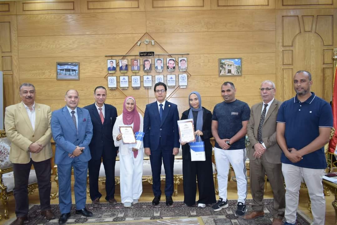 President of Benha University Honors Winning and Outstanding Students in Sports