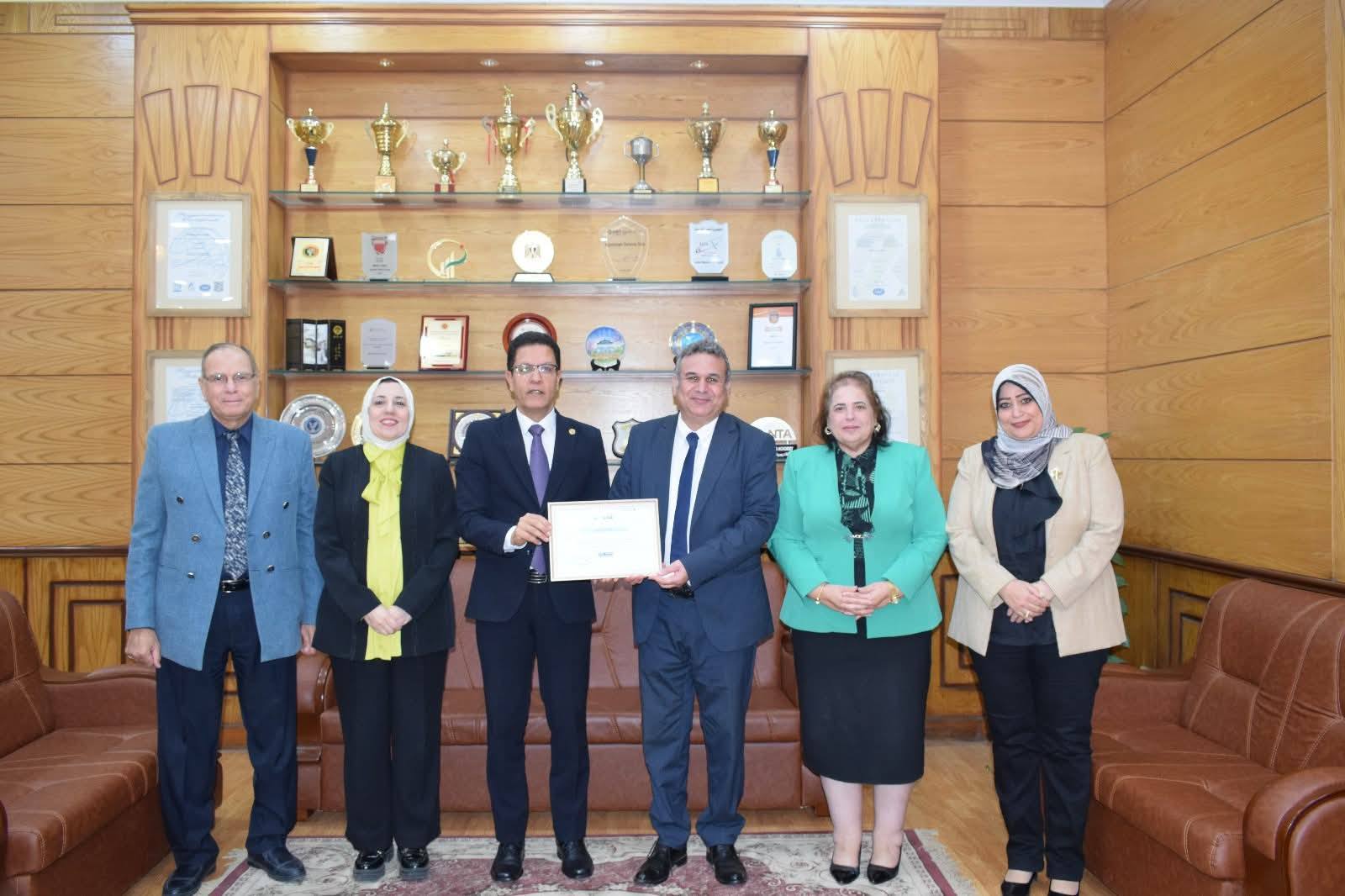 Prof.Dr. Nasser El-Gizawy, President of Benha University, honored the Faculties that won the University's internal excellence competition and are nominated to represent the University in the 2026 Egypt Government Excellence Award. 