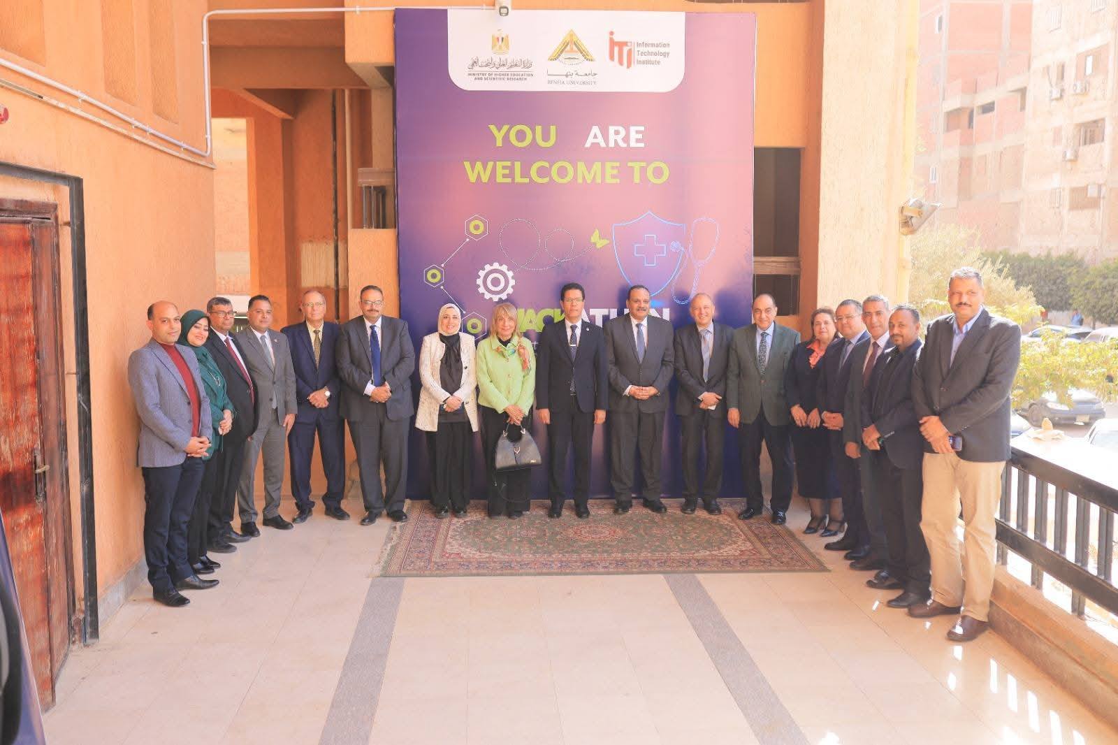 رئيس جامعة بنها يشهد ختام فعاليات هاكاثون 