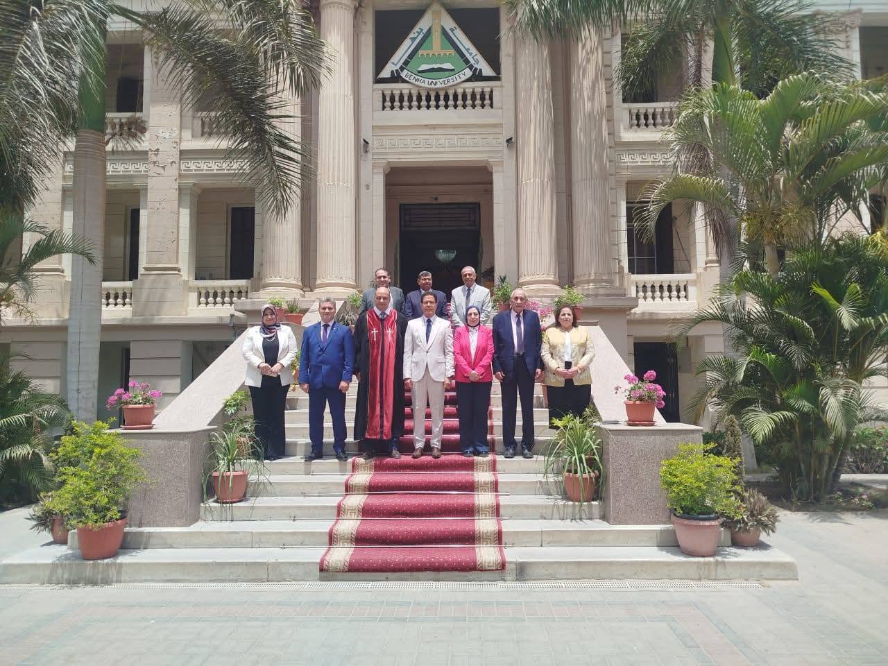 President of Benha University receives Evangelical Church delegation offering Eid al-Adha greetings  