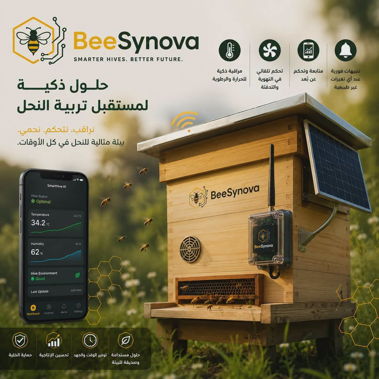 جامعة بنها | طلاب كلية الزراعة يبتكرون أول نظام ذكي لإدارة البيئة الداخلية لخلايا النحل باستخدام إنترنت الأشياء(IOT).