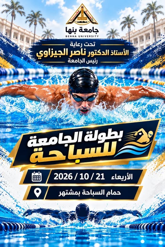 21 October… Launch of Benha University Swimming Championship at the Moshtohor Pool