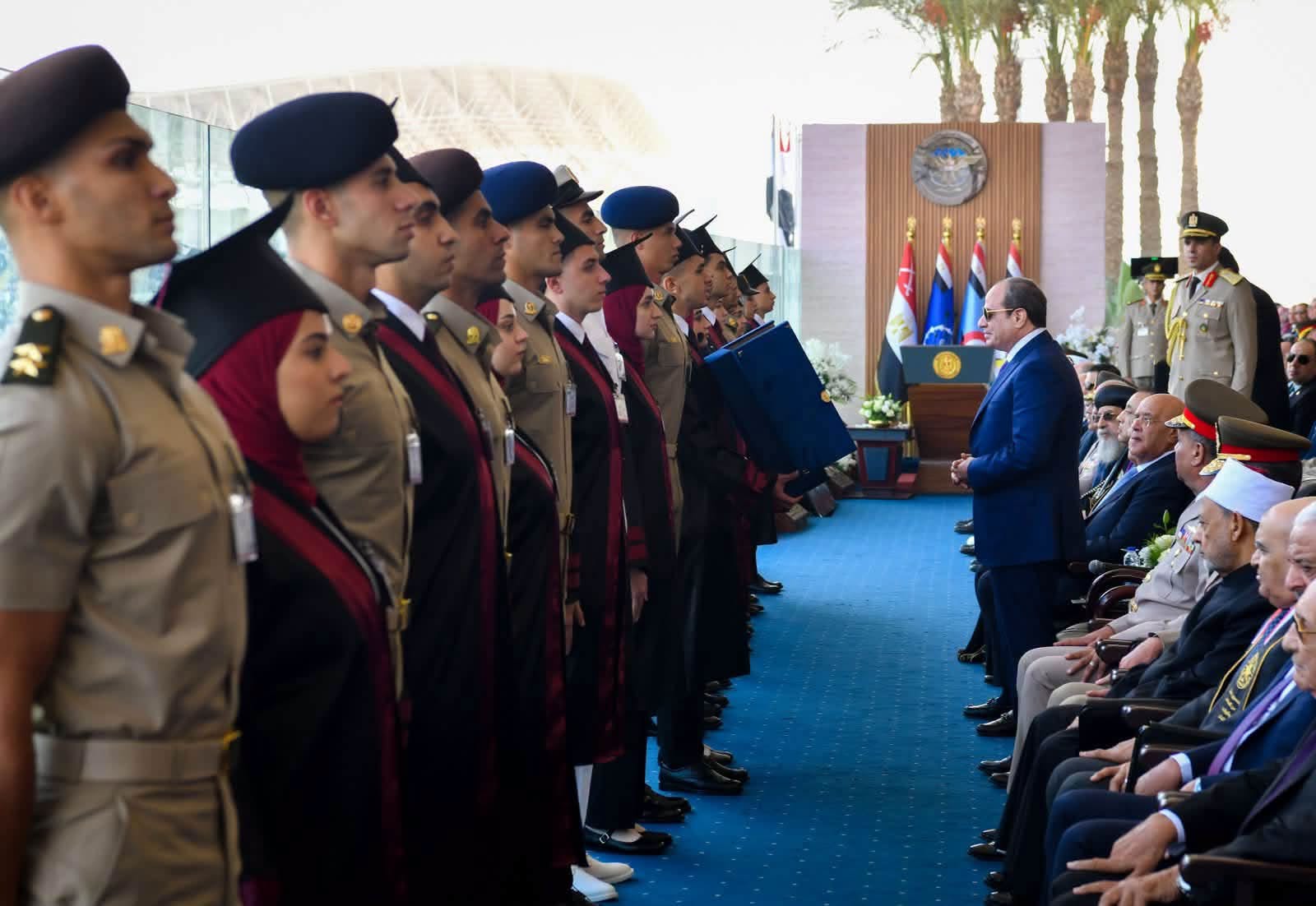 Benha University Students Participate in the Graduation Ceremony of the First Batch of the Egyptian Military Academy and the Presentation of Shields to Top Graduates by the President